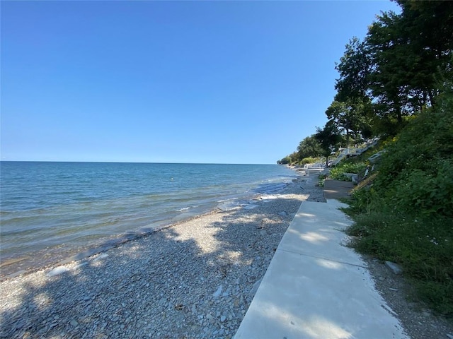 view of water feature featuring a beach view