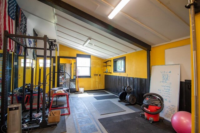 5499 Pinetree Rd, Mckean, PA 16426 - exercise area featuring lofted ceiling