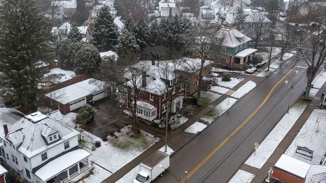 view of snowy aerial view