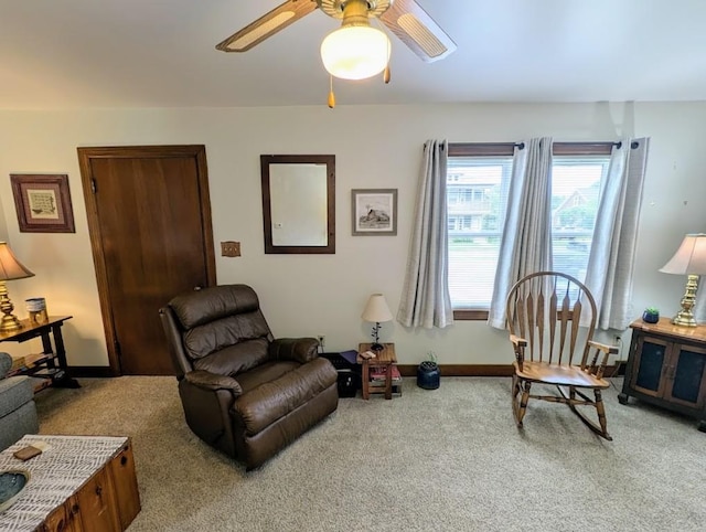 933 E 31st St, Erie, PA 16504 - carpeted living room featuring a ceiling fan and baseboards