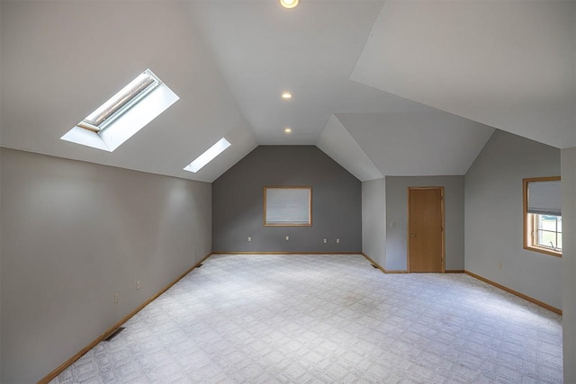 4031 Zimmerly Rd, Erie, PA 16506 - bonus room with lofted ceiling, a skylight, light colored carpet, and recessed lighting