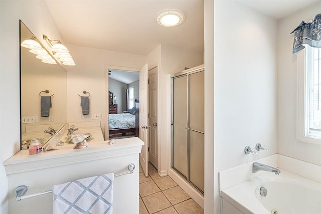 6018 Pebble Creek Dr, Fairview, PA 16415 - full bathroom featuring a stall shower, connected bathroom, and healthy amount of natural light