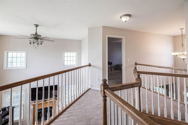 6018 Pebble Creek Dr, Fairview, PA 16415 - corridor featuring an upstairs landing, carpet floors, healthy amount of natural light, and baseboards
