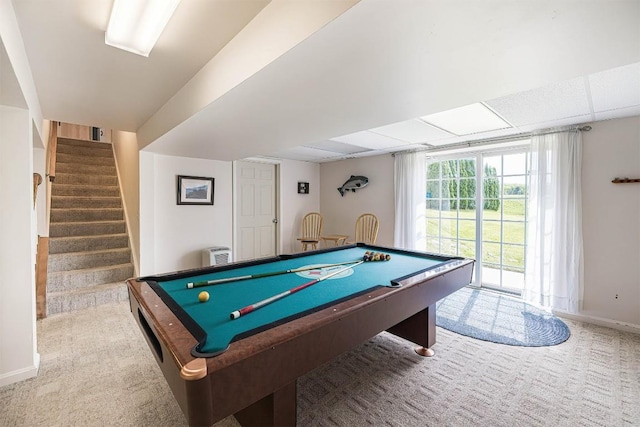 6018 Pebble Creek Dr, Fairview, PA 16415 - playroom featuring carpet flooring, baseboards, and pool table