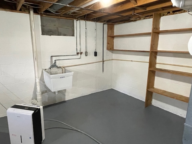 1742 W Gore Rd, Millcreek, PA 16509 - unfinished below grade area featuring concrete block wall and a sink