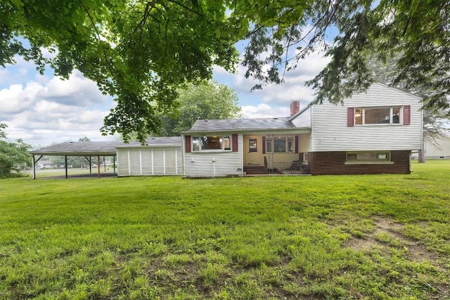 454 Orchard Beach Rd, North East, PA 16428 - split level home featuring a front lawn and a chimney