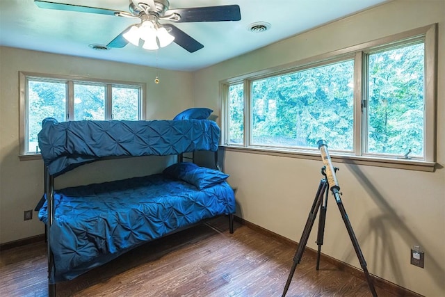 454 Orchard Beach Rd, North East, PA 16428 - bedroom with wood finished floors and a ceiling fan