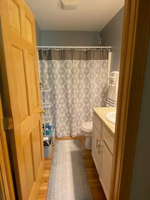 2156 Depot St, Waterford, PA 16441 - full bath featuring wood finished floors, vanity, and toilet