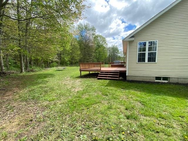 2156 Depot St, Waterford, PA 16441 - view of grassy yard featuring a deck