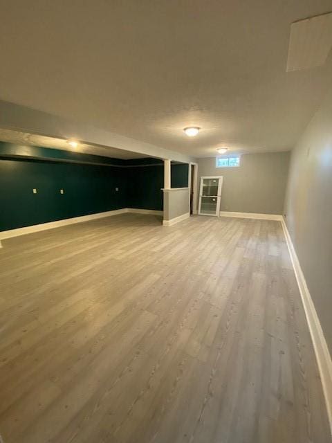 2156 Depot St, Waterford, PA 16441 - below grade area with wood finished floors and baseboards
