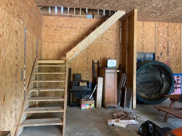 2156 Depot St, Waterford, PA 16441 - stairs with unfinished concrete floors
