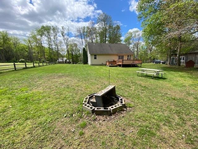 2156 Depot St, Waterford, PA 16441 - view of yard with a wooden deck