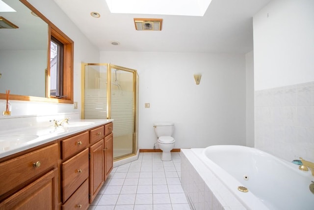 5130 W Stancliff Rd, Mckean, PA 16426 - full bath featuring a skylight, a tub with jets, and a stall shower