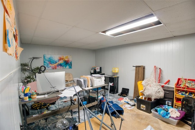 7712 Lakewood Dr, Fairview, PA 16415 - office space with a drop ceiling and unfinished concrete floors