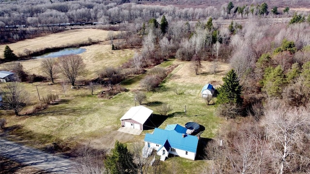 aerial view featuring a rural view