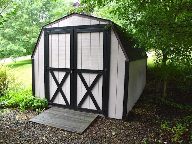 view of shed