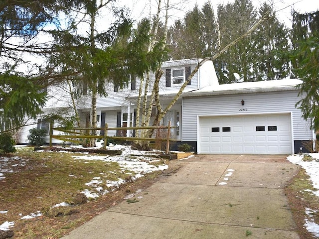 view of front of house with a garage