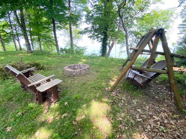 10634 N Edgewood Dr, Lake City Borough, PA 16423 - view of yard featuring an outdoor fire pit