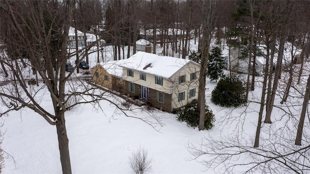 view of snowy aerial view