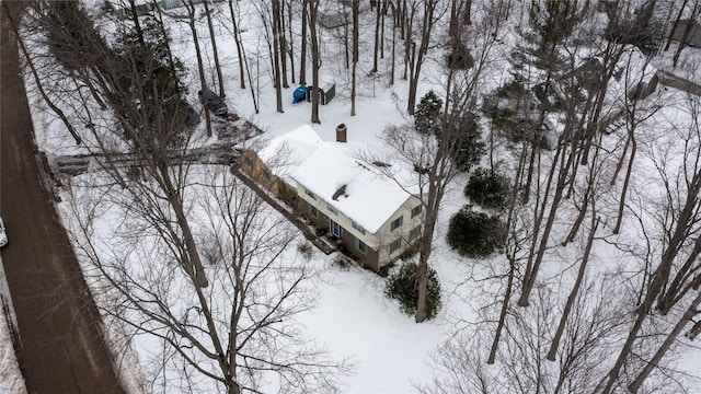 view of snowy aerial view