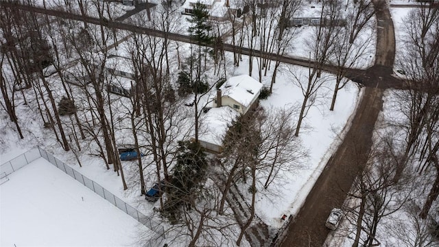 view of snowy aerial view