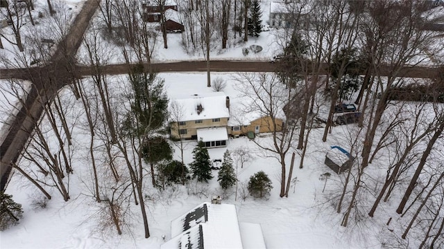 view of snowy aerial view