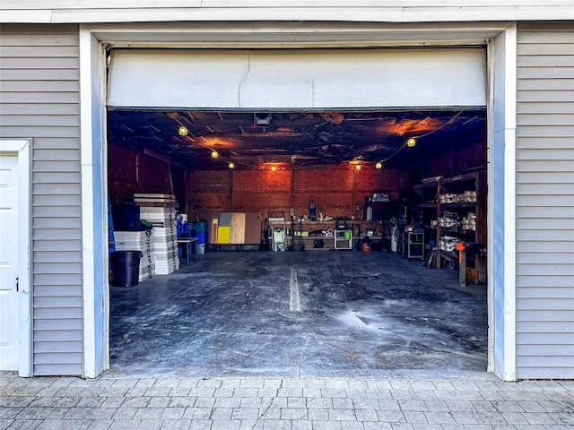 view of garage