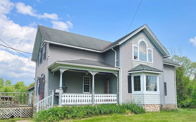 21380 S Center Rd, Conneautville, PA 16406 - view of front of home featuring covered porch and a shingled roof