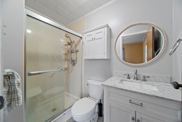 5243 W 53rd St, Fairview, PA 16415 - bathroom with vanity, a stall shower, and crown molding
