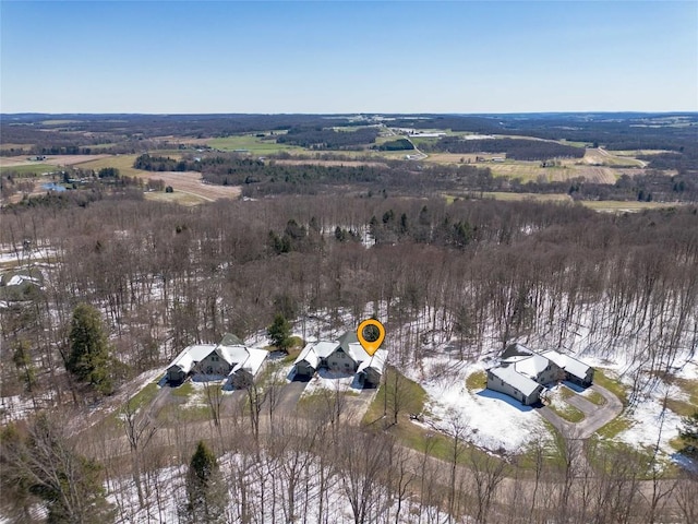 drone / aerial view with a rural view