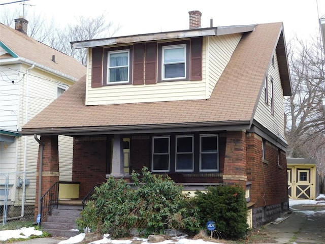 view of front of home with covered porch