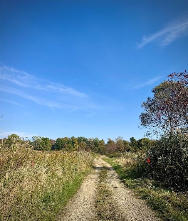 view of road featuring a rural view