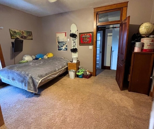 bedroom with carpet