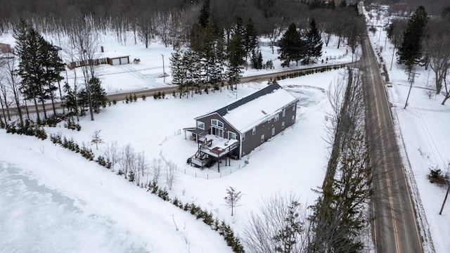 view of snowy aerial view