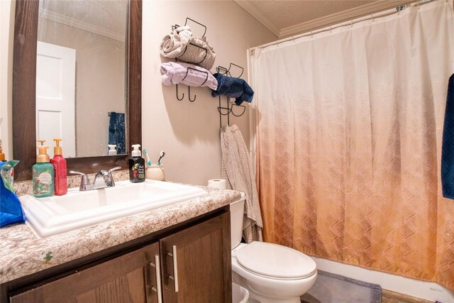 134 Primrose Ln, Edinboro, PA 16412 - bathroom with vanity and ornamental molding