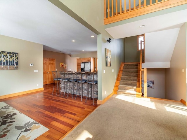 living room with wood-type flooring