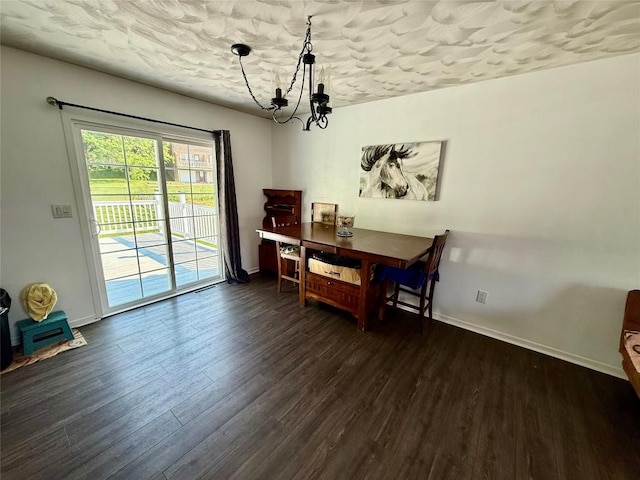 2735 W 35th St, Erie, PA 16506 - dining area featuring a chandelier and dark wood finished floors