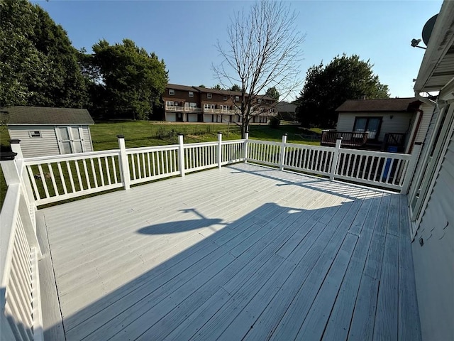 2735 W 35th St, Erie, PA 16506 - wooden deck with a yard and a shed