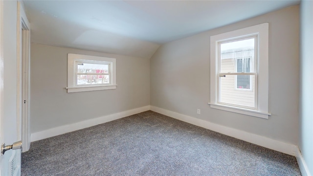 bonus room featuring carpet and lofted ceiling