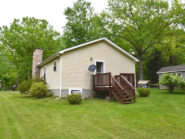 1429 Quick Dr, Espyville, PA 16424 - back of house with a yard and a chimney