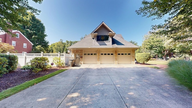 exterior space featuring a garage