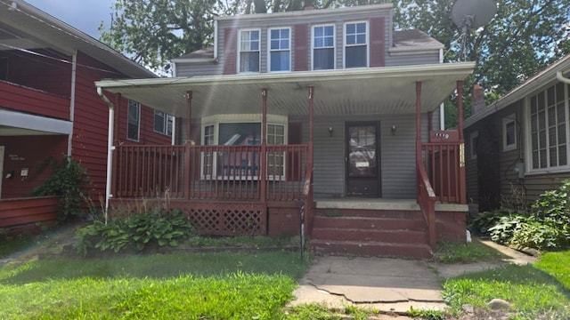 view of front of home with covered porch