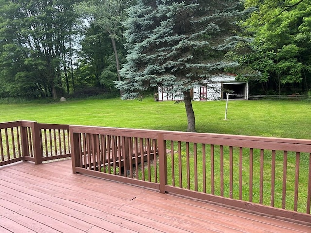 263 W Jamestown Rd, Jamestown, PA 16134 - wooden deck featuring a lawn