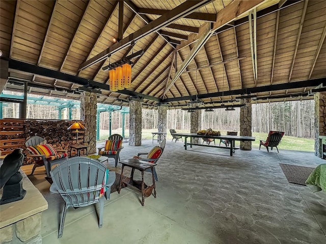 8350 Carbury Rd, Edinboro, PA 16412 - view of patio / terrace featuring a gazebo and ceiling fan