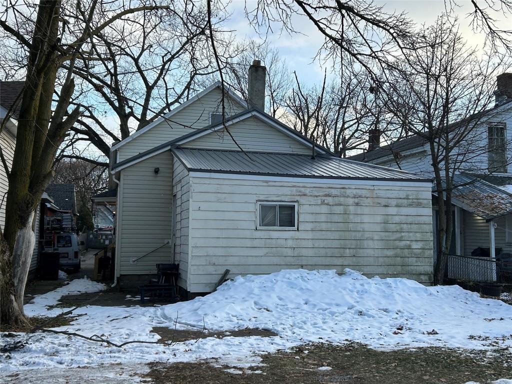 view of snow covered exterior