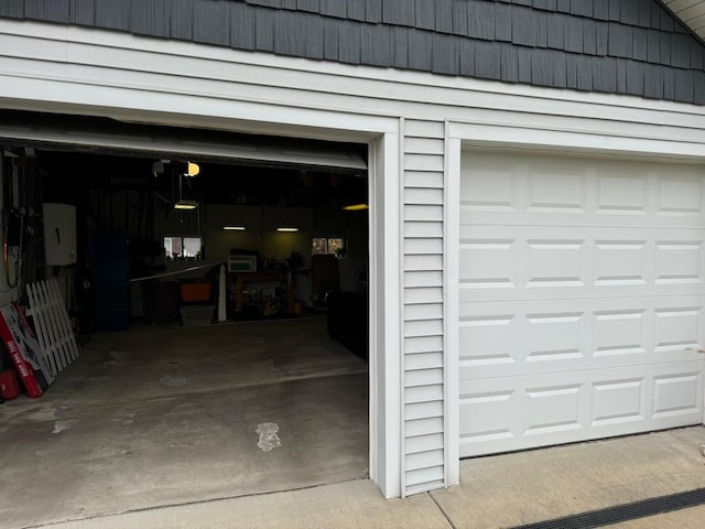 view of garage