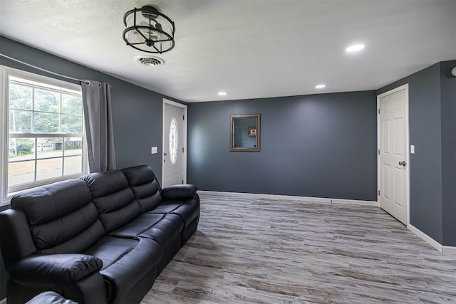 10220 Barton Rd, Waterford, PA 16441 - living area featuring wood finished floors and recessed lighting