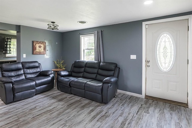 10220 Barton Rd, Waterford, PA 16441 - living area with wood finished floors and recessed lighting