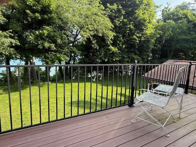 8410 Windsor Beach Ct, Erie, PA 16511 - wooden deck featuring a yard
