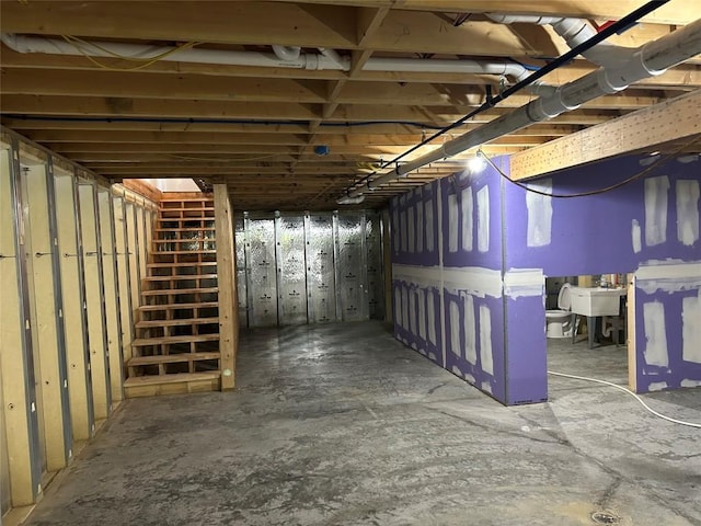 16754 Carr Hill Rd, Meadville, PA 16335 - unfinished basement featuring stairway